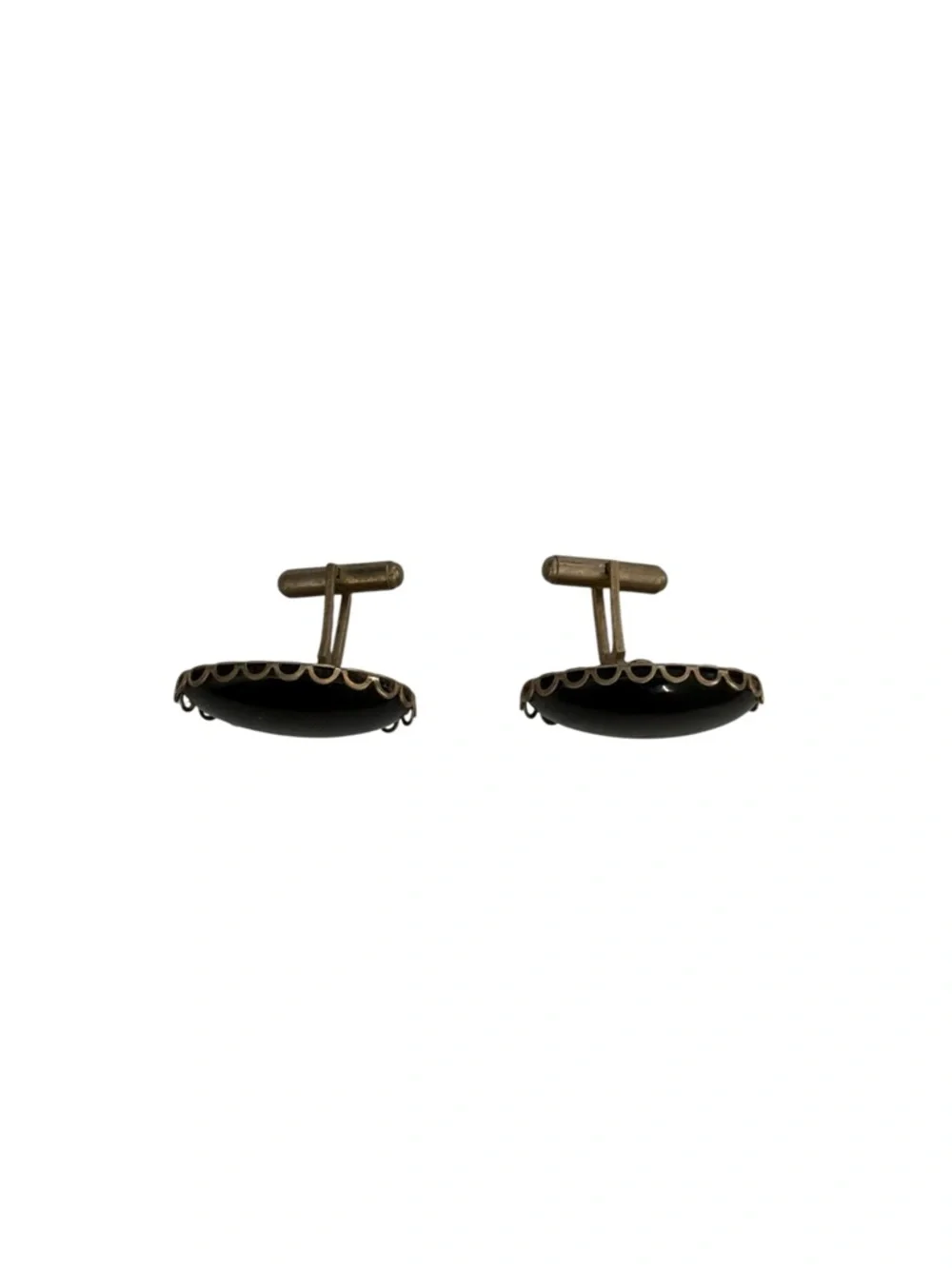 🫶🏻 Vintage Black Oval Cufflinks